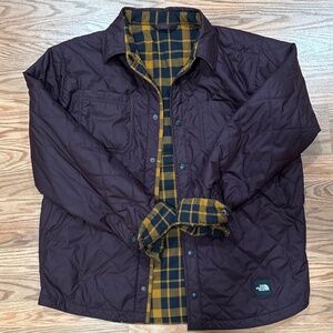 North Face Point Reversible Insulated Flannel Jacket Mens Large